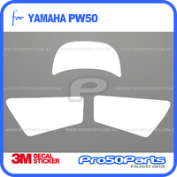 (PW50) - Plain White Colour Decal Sticker (White) - Pro50Parts