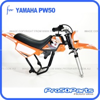 (PW50) - Package Of Plastics Fender Cover (Orange), Fuel Tank (Black), Seat (Black) + Decal (Pro50 Orange) + Bolt