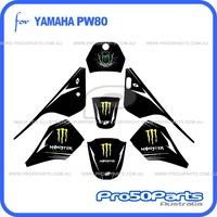 (PW80) - Decal Sticker Graphics (Monster Energy)